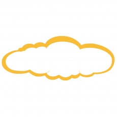 Yellow cloud name plaque - large