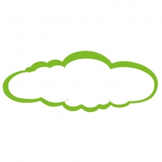 Green cloud name plaque - large