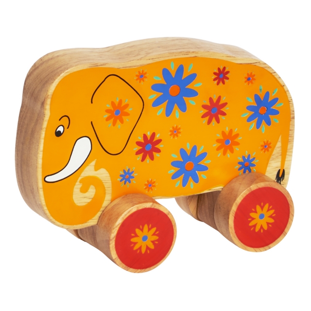 Lanka Kade Toys Yellow elephant push along - 30th Birthday Limited Edition