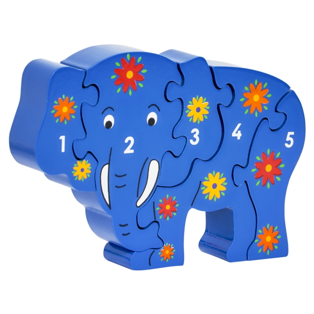 Lanka Kade Toys Blue elephant 1-5 jigsaw - 30th Birthday Limited Edition