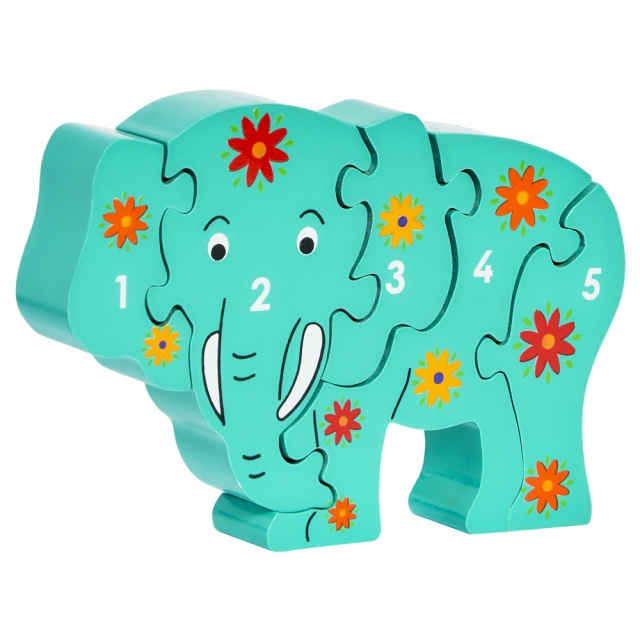 Lanka Kade Toys Green elephant 1-5 jigsaw - 30th Birthday Limited Edition