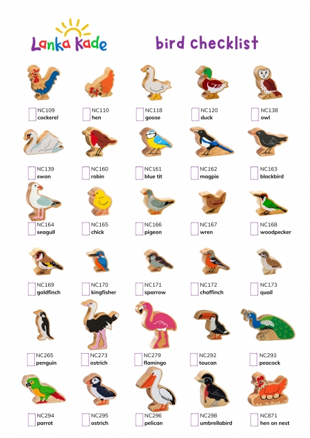 Lanka Kade Toys Character checklist - colourful animals