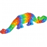 Twenty six piece chunky wooden rainbow dinosaur alphabet jigsaw puzzle in profile free standing