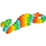 Twenty six piece chunky wooden multicoloured dragon alphabet jigsaw puzzle in profile free standing